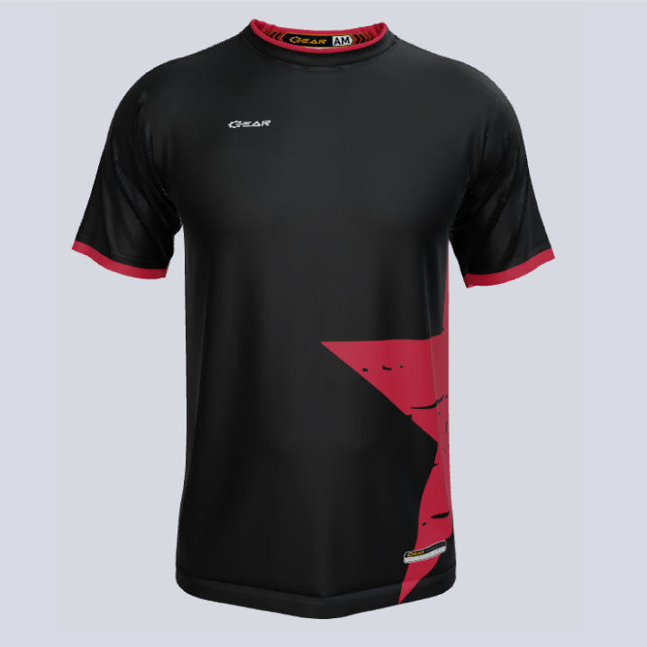 Load image into Gallery viewer, Front view of custom Lone Star jersey with sublimated design