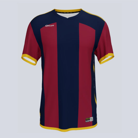 Front view of custom Barce team jersey with sublimated design
