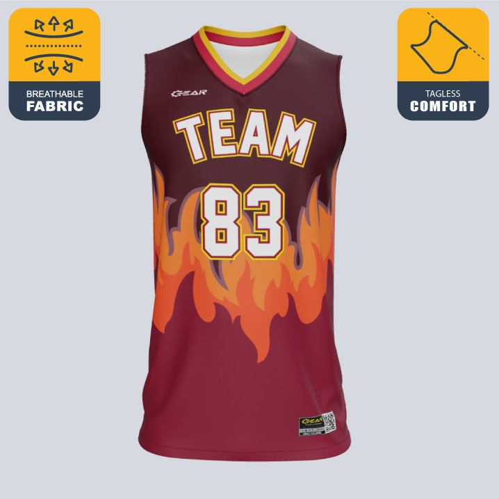 Load image into Gallery viewer, Custom Fire Basketball Jersey