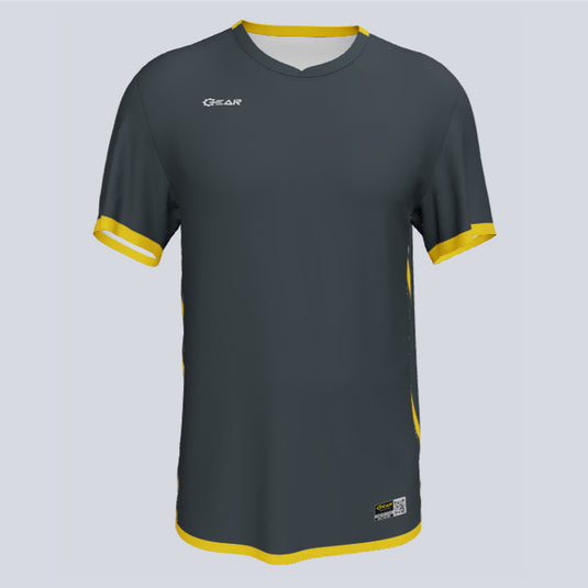 Front view of custom Core team jersey with sublimated design
