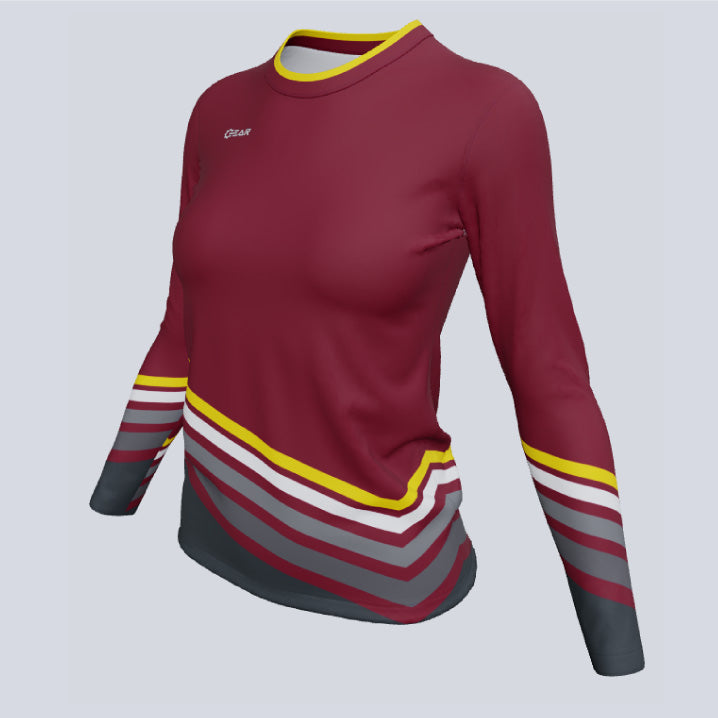 Load image into Gallery viewer, Side view of dry-fit Epic jersey for women with eco-friendly material