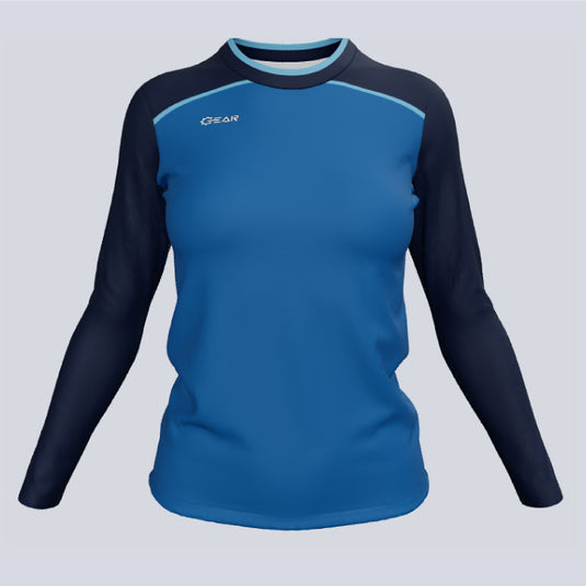 Front view of custom ladies Fate long sleeve jersey with sublimated fabric