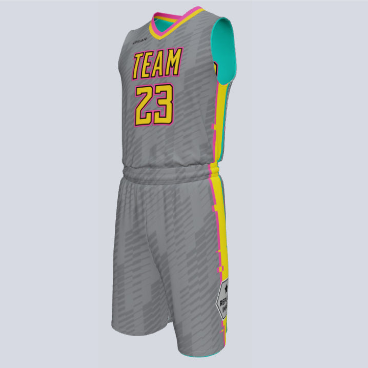 Load image into Gallery viewer, Custom Reversible Double Ply Basketball Glitch Uniform
