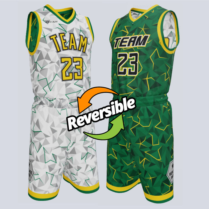 Load image into Gallery viewer, Custom Reversible Double Ply Basketball Prism Uniform