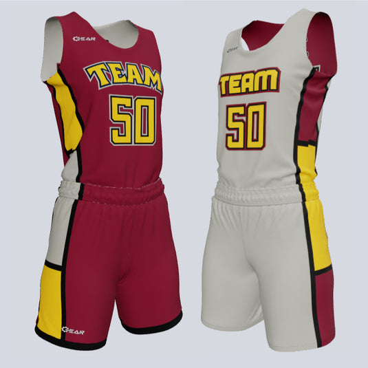 Ladies custom reversible single-ply basketball queen uniform for ultimate performance
