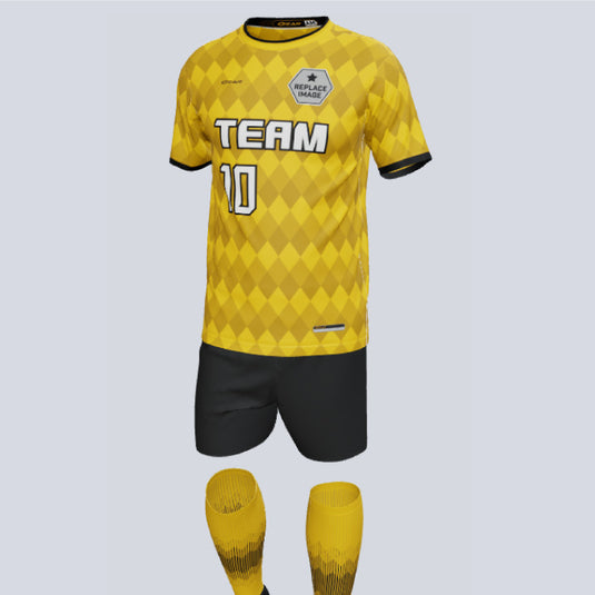 Premium Rough Custom Soccer Uniform with Custom Socks, designed for performance and comfort.