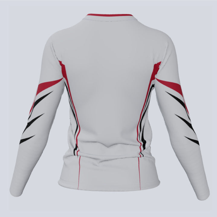 Load image into Gallery viewer, Back view of custom Speed long sleeve women's team jersey