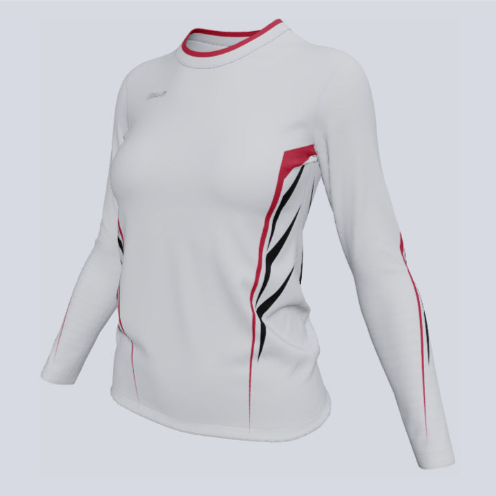 Load image into Gallery viewer, Side view of eco-friendly Speed jersey for women in dry-fit style