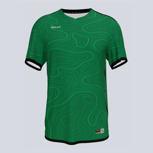 Front view of custom Speed Cell jersey with sublimated design