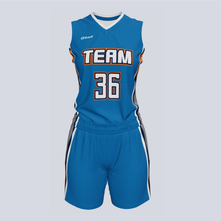 Custom Basketball Bulk Team Jersey and Shorts Set - Icy Blue