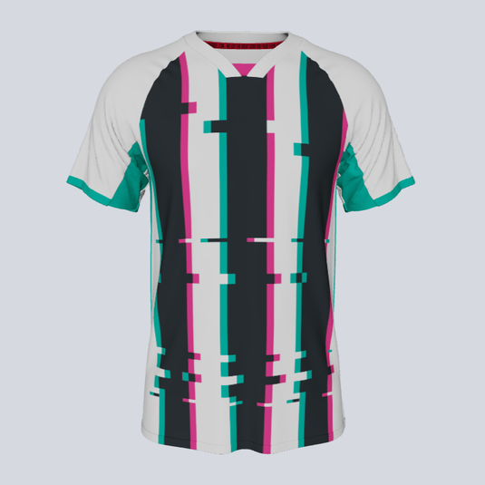 Front view of custom Glitch team jersey with DuraCool sublimated fabric