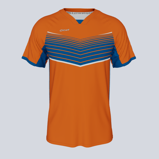 Front view of custom vortex team jersey