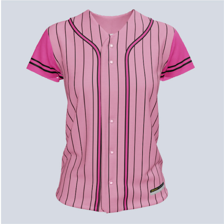 Load image into Gallery viewer, Ladies Core Full Button Cap Sleeve Custom Softball Jersey
