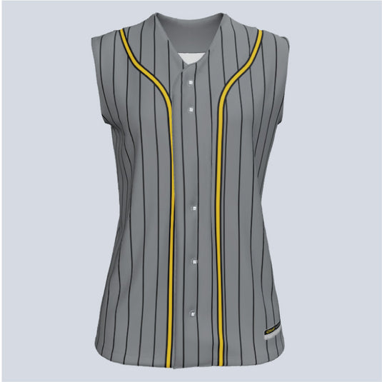 Ladies Core Full Button Sleeveless Custom Softball Jersey