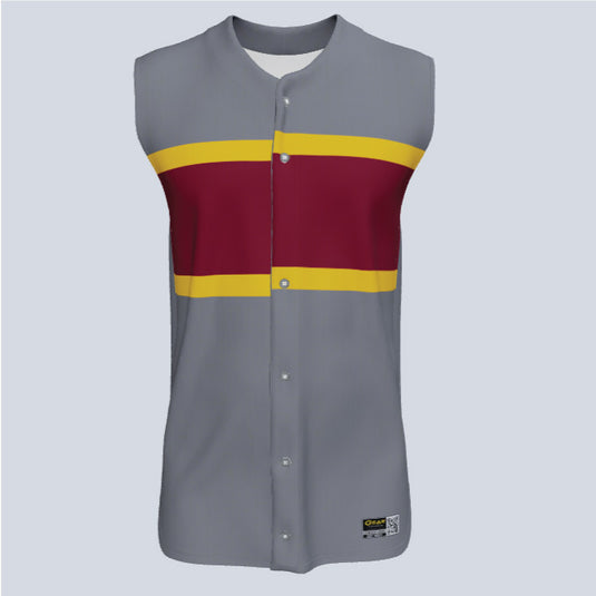 Full Button Baseball Champion Custom Sleeveless Jersey