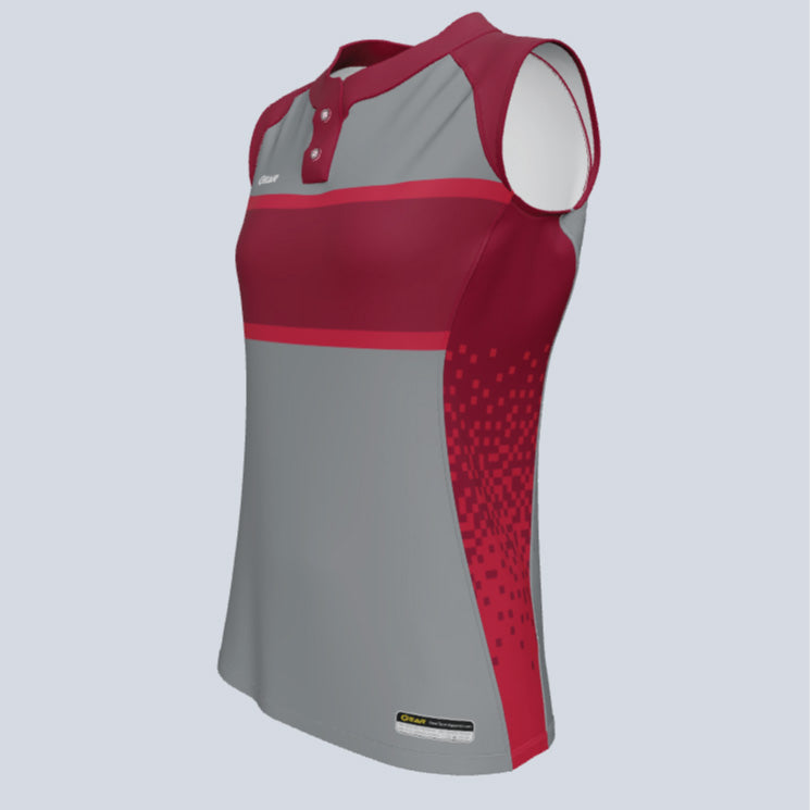 Load image into Gallery viewer, Ladies Champion Two Button Sleeveless Custom Softball Jersey