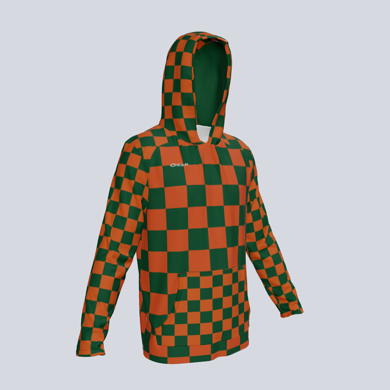 Load image into Gallery viewer, Long Sleeve Lightweight Checkers Hoodie w/pocket
