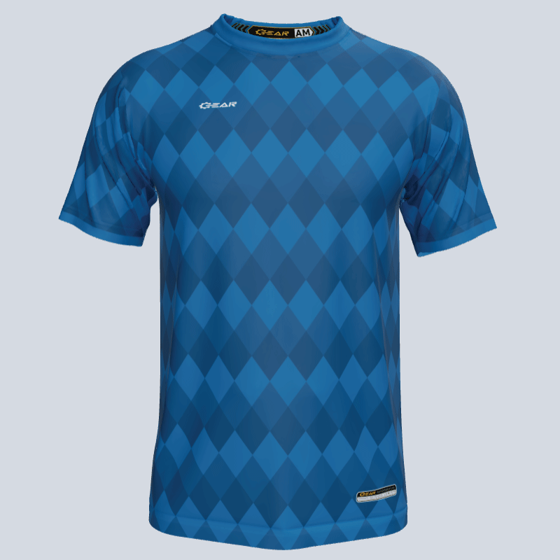 Load image into Gallery viewer, Front view of Custom Team Diamond Jersey with logo