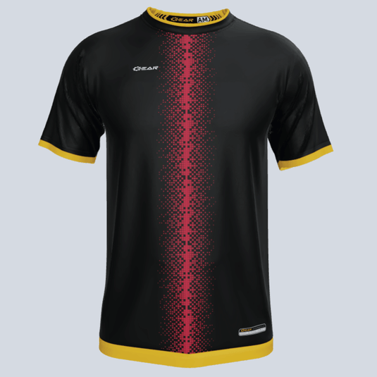 Front view of custom Pixel team jersey with sublimated pixel design