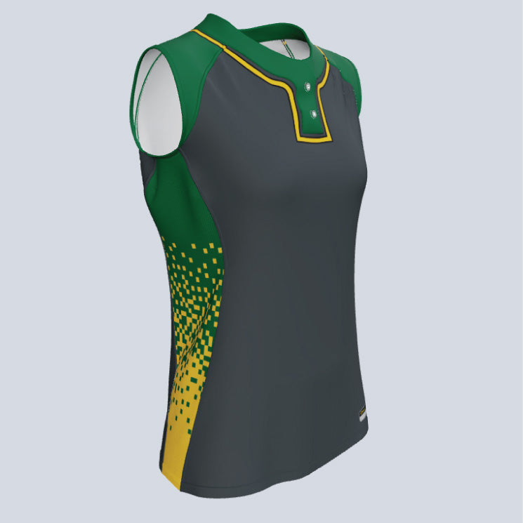 Load image into Gallery viewer, Ladies Elite Two Button Sleeveless Custom Softball Jersey