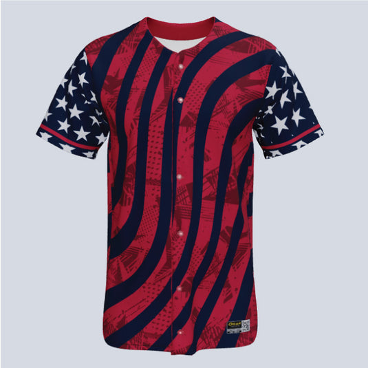 Full Button Baseball America Custom Jersey designed for performance and style