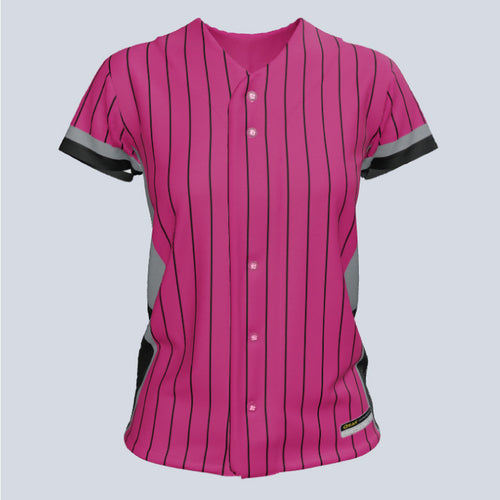Ladies Fuse Full Button Cap Sleeve Custom Softball Jersey