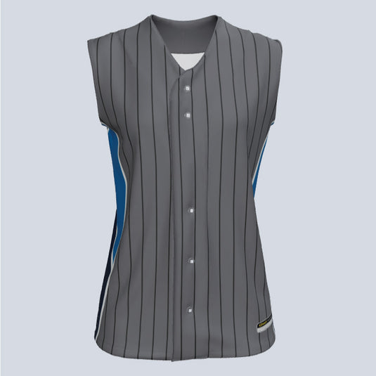 Ladies Fuse Full Button Sleeveless Custom Softball Jersey