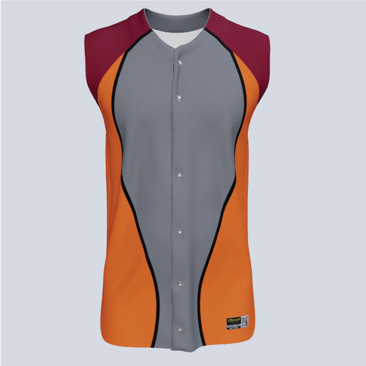 Full Button Baseball Sox Custom Sleeveless Jersey