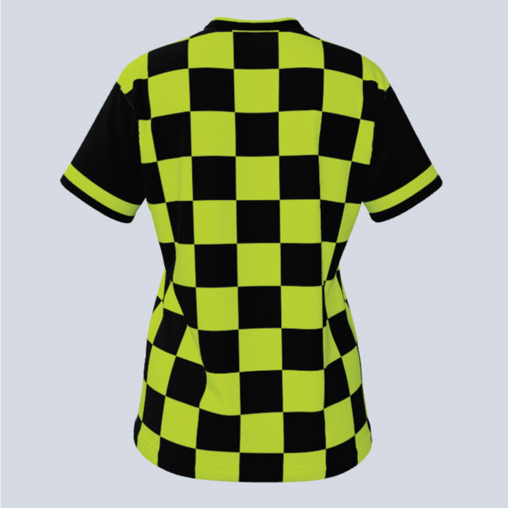 Load image into Gallery viewer, Ladies Checker V-Neck Custom Jersey