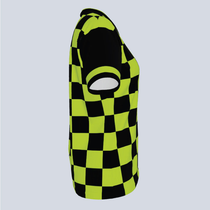 Load image into Gallery viewer, Ladies Checker V-Neck Custom Jersey
