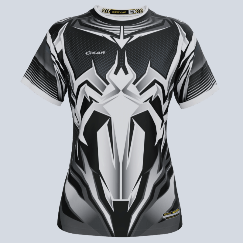 Load image into Gallery viewer, Front view of custom ladies Arachnid jersey with breathable fabric