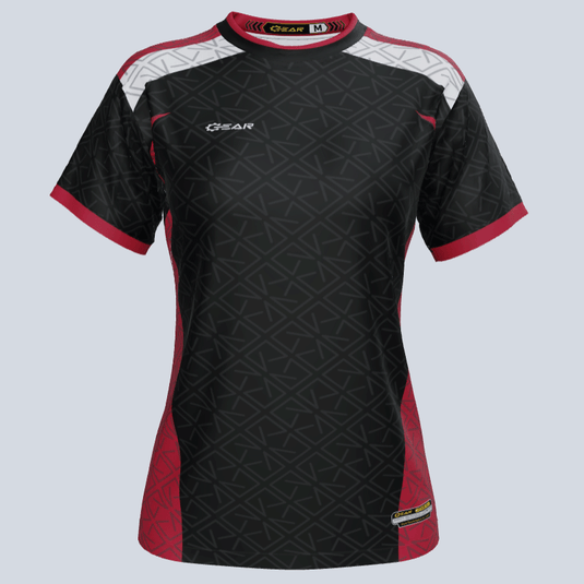 Front view of custom ladies Renegade jersey with breathable fabric