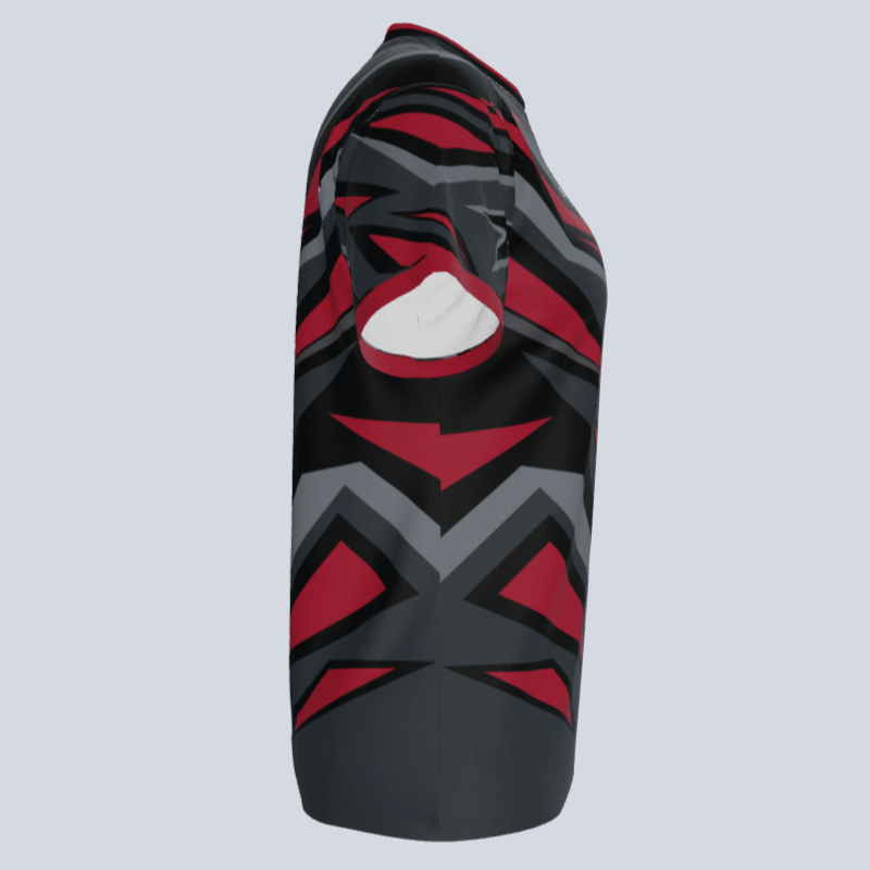 Load image into Gallery viewer, Side view of women’s dry-fit Blitz sports jersey