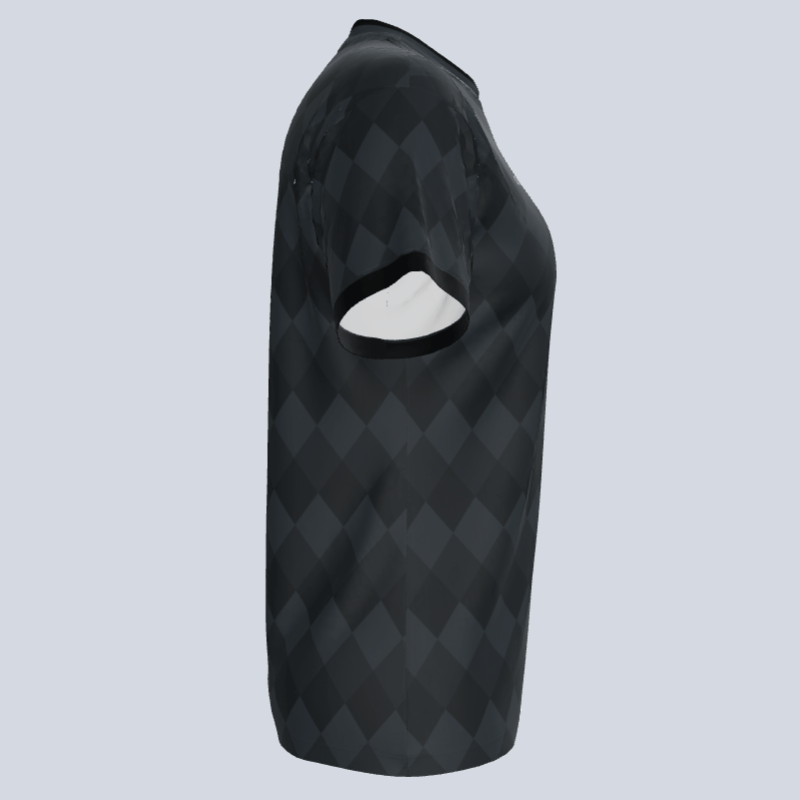 Load image into Gallery viewer, Side view of breathable dry‑fit Diamond soccer jersey for women