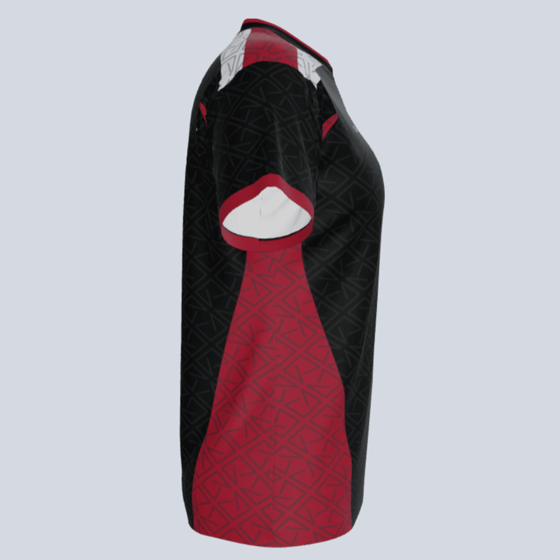 Load image into Gallery viewer, Side view of women’s dry-fit Renegade sports jersey