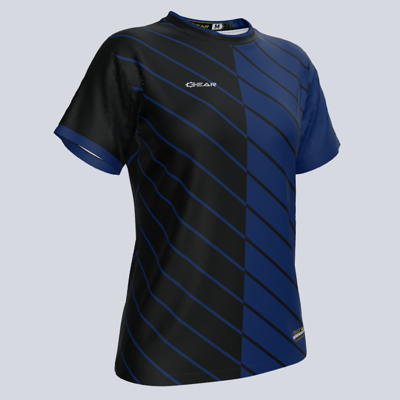 Load image into Gallery viewer, Female soccer player in Custom Team Split Jersey during match