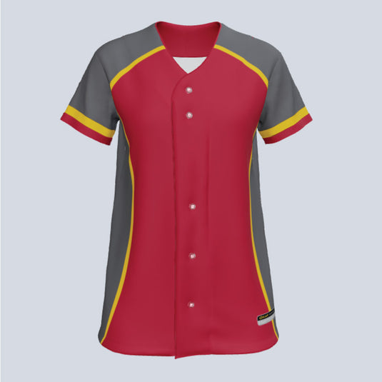 Ladies Diamond Full Button Custom Softball Jersey