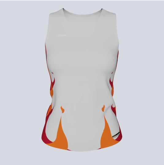 Ladies Custom Fitted Track Singlet Fire Jersey