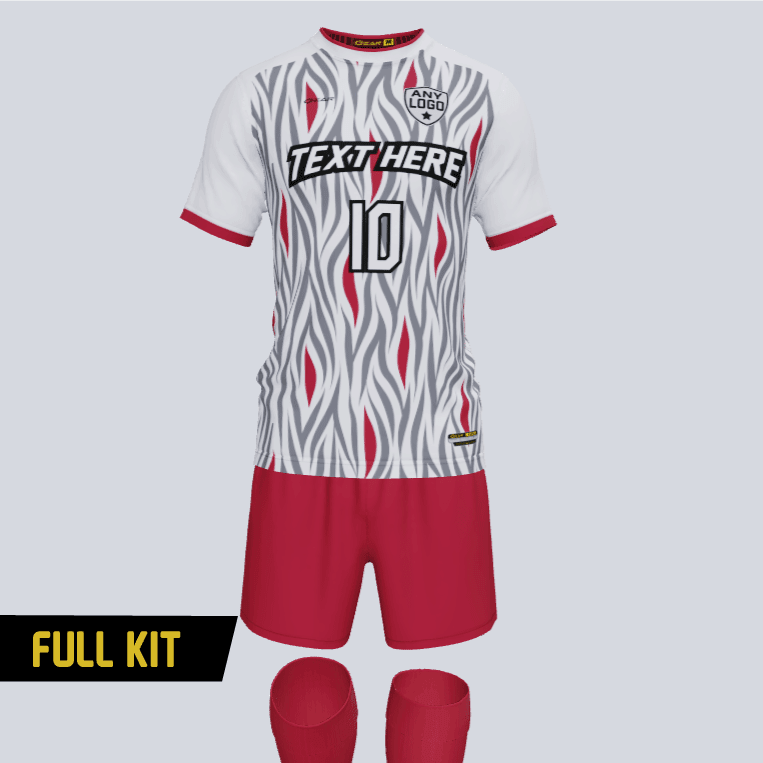Cheap Custom Black Red-Gold Flame Sublimation Soccer Uniform