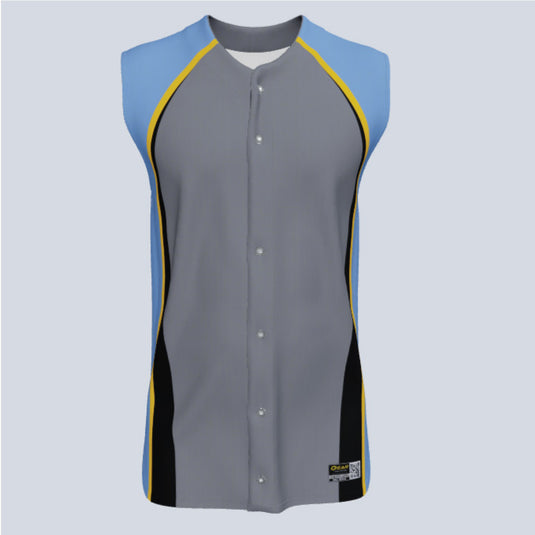 Full Button Baseball Diamond Custom Sleeveless Jersey