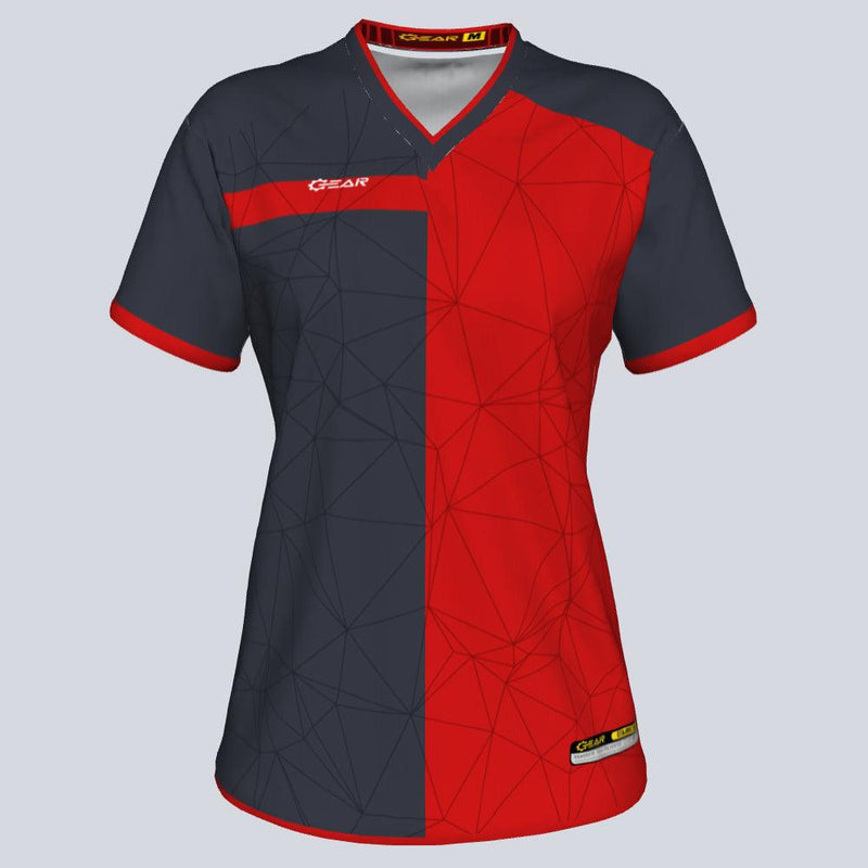Load image into Gallery viewer, Womens--J-vneck jersey-Cyborg-Front
