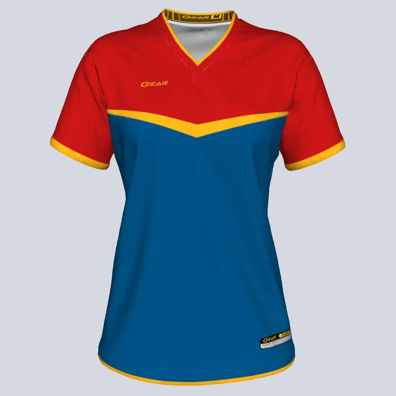 Load image into Gallery viewer, Womens--J-vneck jersey-V-Tech-Front