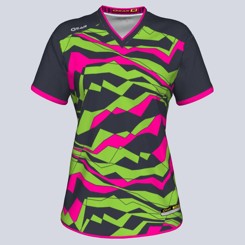Load image into Gallery viewer, Womens--J-vneck jersey-Trace-Front