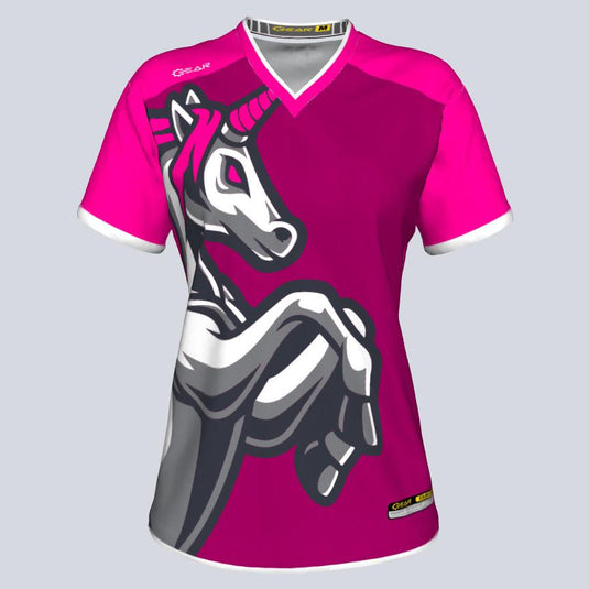 Womens-J-vneck jersey-Unicorn-Front