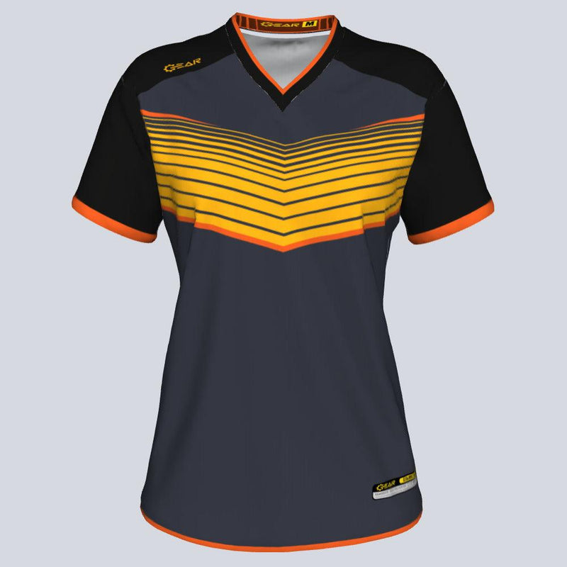 Load image into Gallery viewer, Womens--J-vneck jersey-Vortex-Front