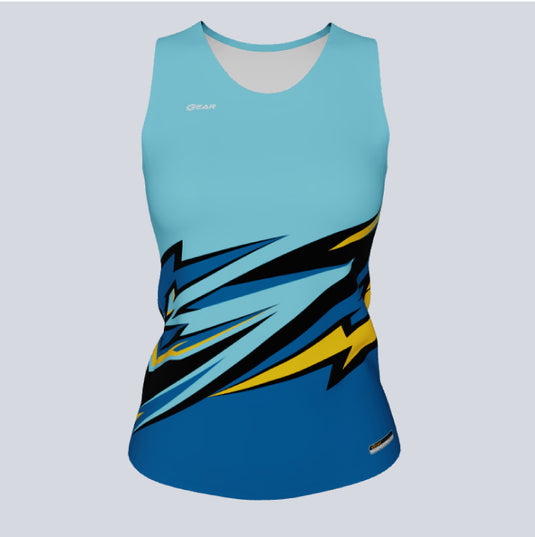 Ladies custom fitted track singlet ninja jersey for athletic performance