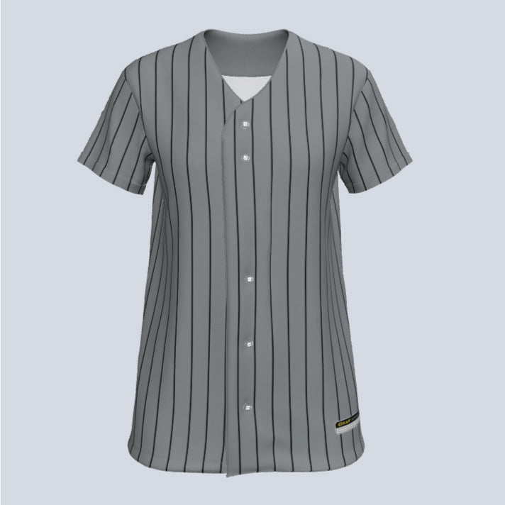Load image into Gallery viewer, Ladies All Pinstripe Full Button Custom Softball Jersey
