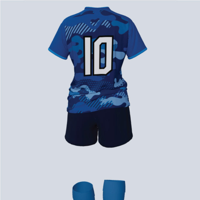 Load image into Gallery viewer, Womens Custom Rocco camo Soccer Uniform Kit
