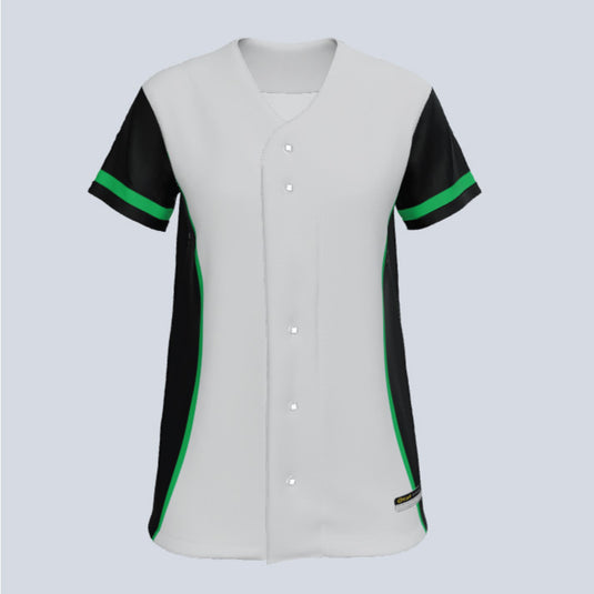 Ladies Sapphire Full Button Custom Softball Jersey