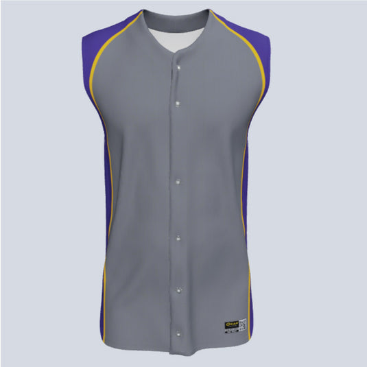 Full Button Baseball Slam Custom Sleeveless Jersey